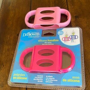 Dr browns silicone handles lot 2 pink